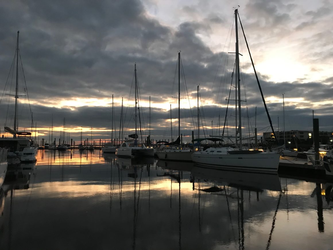 Gorgeous sunset over Morningstar Marina in Brunswick, GA